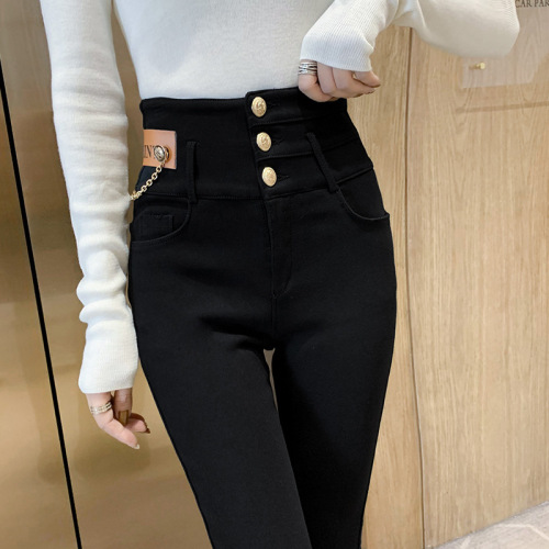 Black Leggings Women‘s Outer Wear High Waist Slimming Tight Stretch spring Clothes 2022 New Magic Spring and Autumn Small Black Trousers