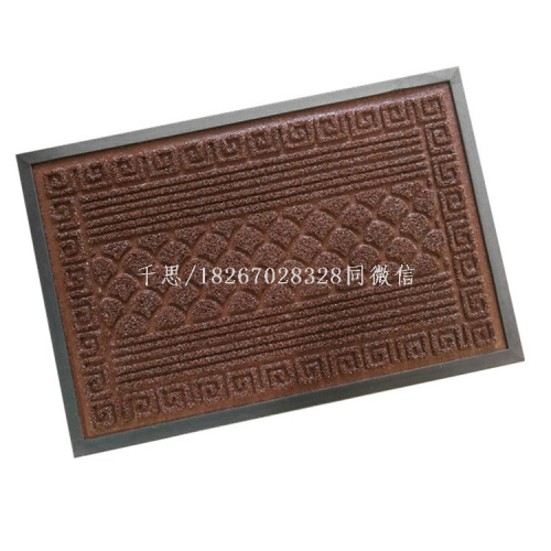 Qiansi High Quality 4575 Lawn Mat Embossed Door Mat Rubber Composite Mat Brushed Door Mat Loop Velvet Home Mat