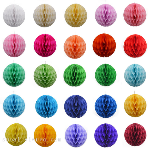 Hot Sale Paper Honeycomb Ball Window Layout Paper Flower Ball Birthday Party Layout Decoration Supplies Wholesale