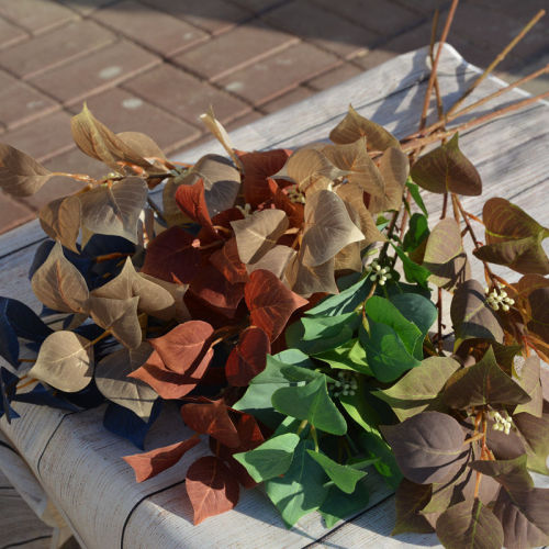 ins nordic style artificial leaf green plant wild hibiscus leaf apple leaf wedding flower arrangement auxiliary leaf home decoration props