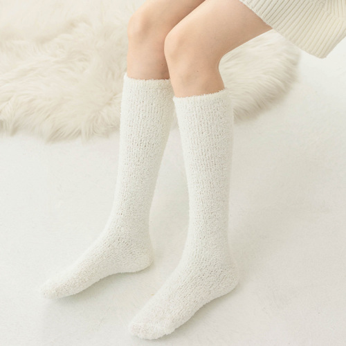 autumn and winter coral velvet socks fleece padded floor socks home sleeping confinement socks japanese warm mid-calf socks