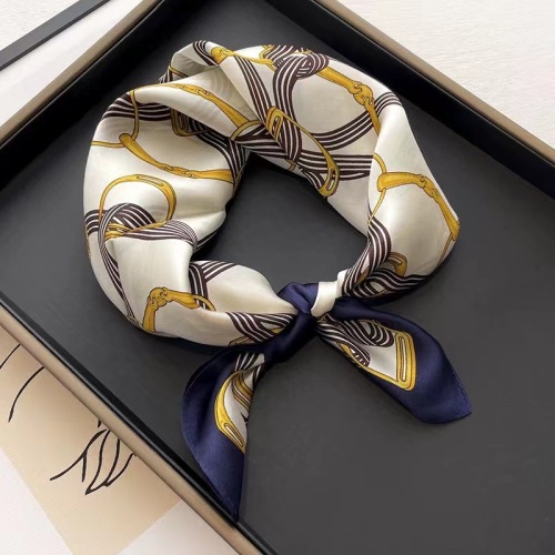 korean casual chain decoration mulberry silk small scarf with shirt silk scarf female western style all-matching silk small square scarf