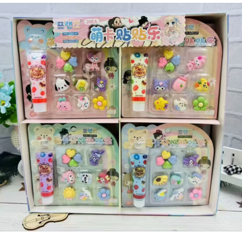 cute card doll stickers for girls play house diy mini ice cream cup making simulation cream glue