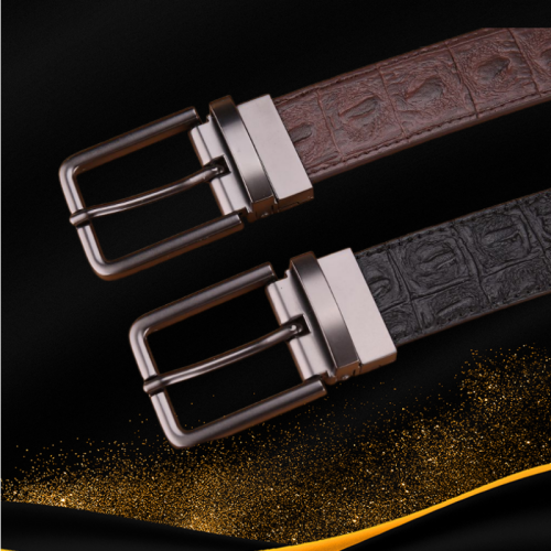 factory direct first layer cow belt double-sided rotating pin buckle belt men‘s casual business belt high-end pants belt