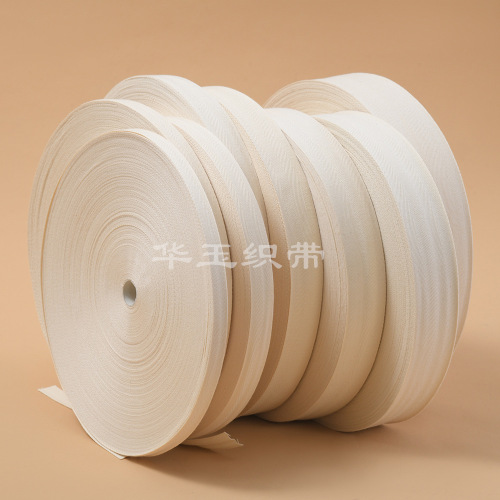 multi-specification white fine grain single word double herringbone cotton ribbon cotton ribbon clothing clothing factory direct supply