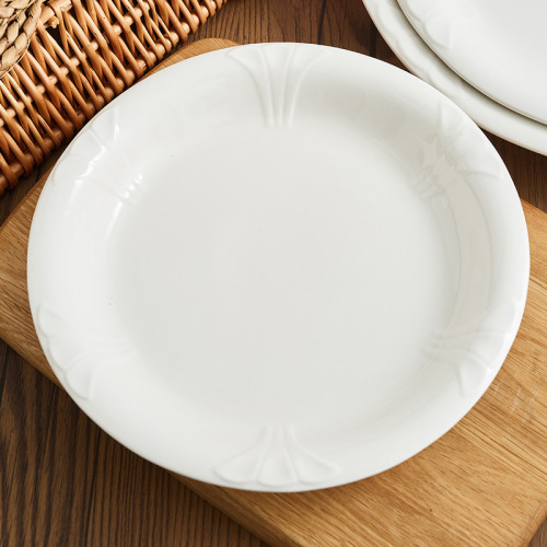 Hotel Pure White Ceramic Tableware Wholesale Magnolia Golden Basin Vegetable Basin Soup Basin Batch