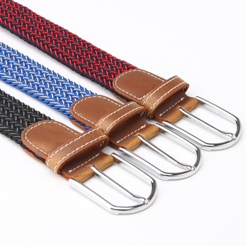 hot sale casual women‘s belt fashionable multi-color all-match elastic pin buckle belt men‘s elastic woven canvas belt