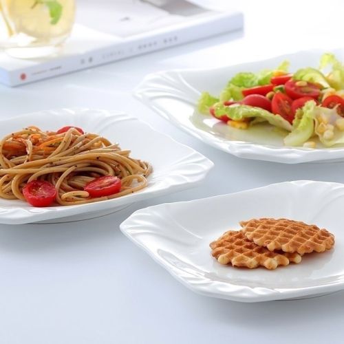 Cut Angle Magnolia Plate Restaurant Creative Special-Shaped Hot Dish Thickened Hotel Restaurant Tableware