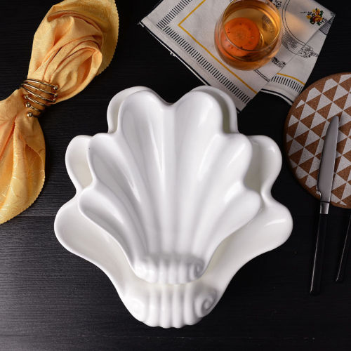 hotel supplies ceramic 9-inch hand-shaped brush bowl restaurant ding room dish fruit plate daily dining table foreign trade