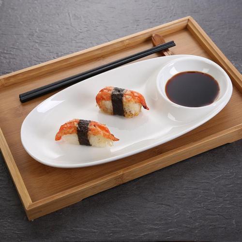 Hotel Ceramic Tableware Denier Sushi Plate Magnesium Porcelain Dessert Platter Special-Shaped Plate 