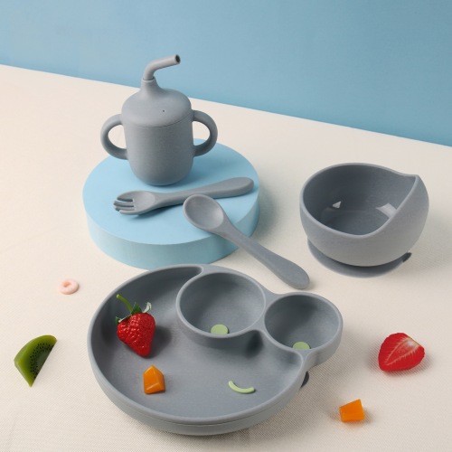 022 Infant Feeding Tableware Baby Silicone Plate Set Children‘s Tableware Amazon Hot New Products 