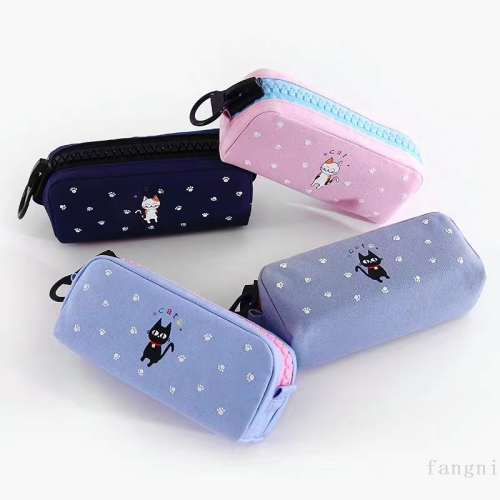 Factory Direct Sales Domestic and Foreign Trade New Large Zipper Student Pencil Case Pencil Case Stationery Storage Bag 