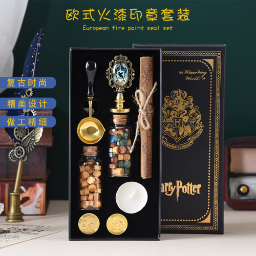 magic academy wax seal set college badge handle a variety of replaceable seal pattern envelope sealing