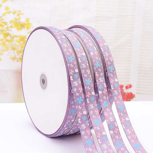 Peach Heart Printing Polyester Rib Ribbon Flower Gift Packaging Printing Ribbon DIY Packaging Clothing Accessories Wholesale