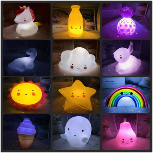 ins hot sale star cloud sun unicorn ice cream night light children‘s room decoration luminous toys