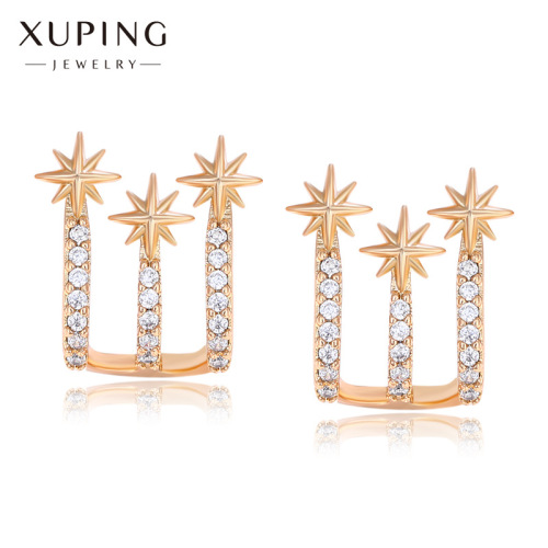 xuping jewelry amazon cross-border fashion stud earrings female niche design sense stacked wear eight awn star earrings earrings wholesale
