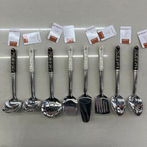 [huilin] stainless steel kitchenware small kitchen marbling soup spoon soup colander cake shovel long tongue spoon