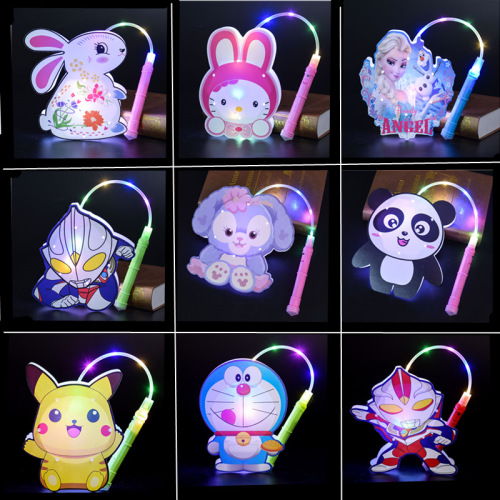new rabbit luminous portable cartoon lantern lantern lantern festival projection lantern night market stall hot sale toys gift batch