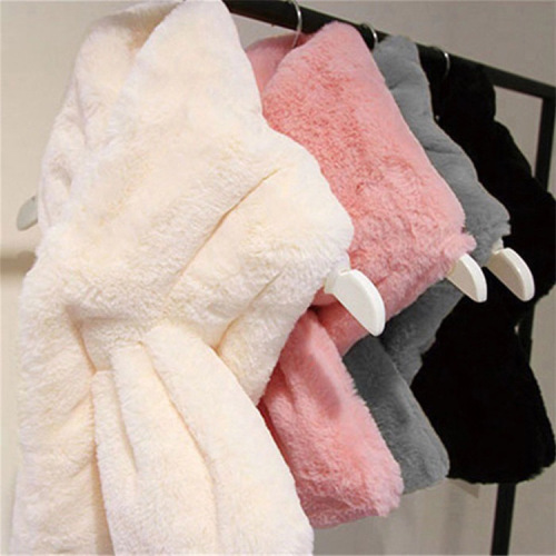 one-piece delivery korean style winter new faux fur thickened comfortable warm faux rabbit fur scarf women‘s solid color scarf