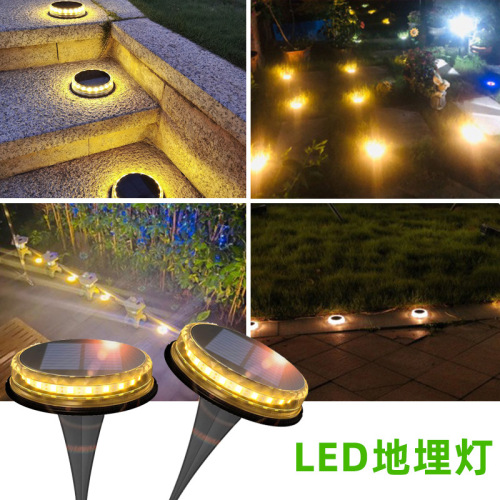 Cross-Border Solar New 17led Underground Lamp Outdoor Garden Plug 9led Colorful Lawn Landscape Lamp