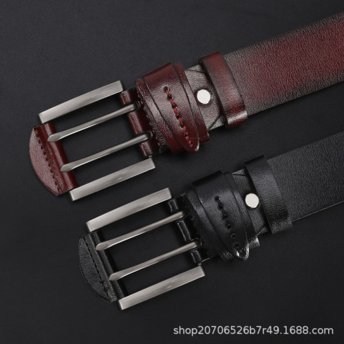 Belt Men‘s High Quality Wear-Resistant TPU Alloy Pin Buckle Belt Casual Fashion Denim All-Match Trouser Belt Factory Wholesale