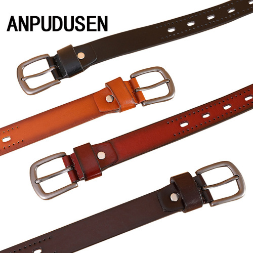 fashion new pu hollow alloy pin buckle belt women‘s summer casual versatile women‘s denim pant belt wholesale