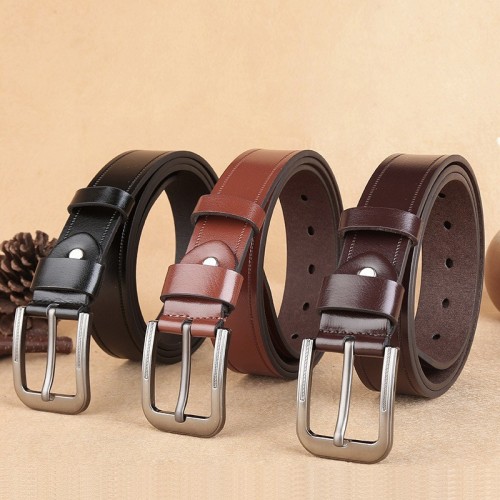 2022 New European and American Fashion Men‘s Business Pin Buckle Buckle Belt Simulation PU Leather Belt Waist Bag Factory Wholesale
