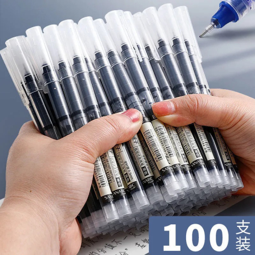 straight-liquid quick-drying beads gel pen 0.5 needle tube quick-drying ball pen carbon pen student exam signature black pen