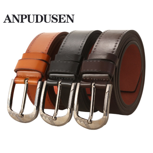 european and american fashion casual alloy pin buckle vintage belt microfiber men and women all-match belt jeans belt formulation wholesale