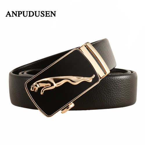 New Cheetah Casual Alloy Automatic Buckle Belt Men‘s Belt Business Fashion Pants Belt Stall Supply Wholesale