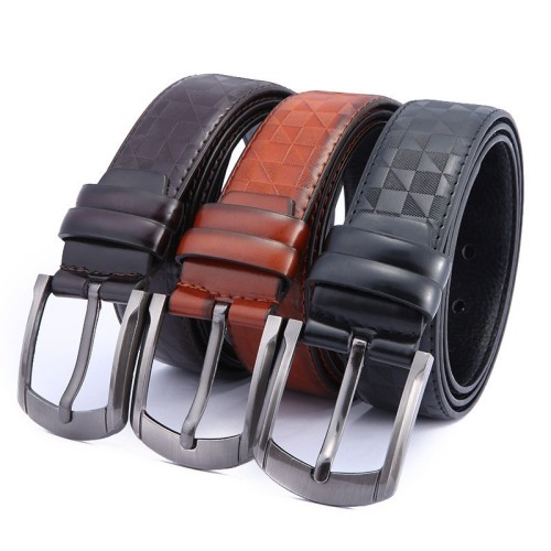 Belt Men‘s European and American Stall Hot Sale Fashion Wild Imitation Leather Retro Pin Buckle Belt Manufacturers Wholesale Support Generation