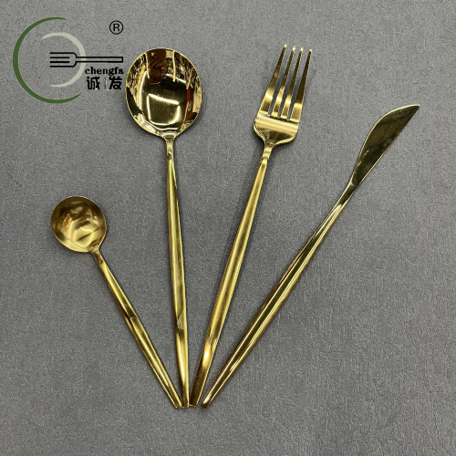 [chengfa tableware] portuguese handle golden western food knife and fork spoon tableware steak knife and fork dessert fork spoon