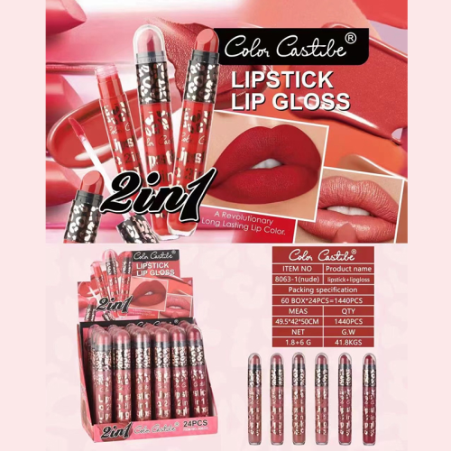 two-in-one lip glaze lipstick moisturizing lipstick + lip glaze non-stick cup non-fading makeup wholesale