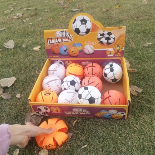 Cross-Border Mini Magic Flying Saucer Ball Deformation Elastic Ball Parent-Child Interaction Outdoor Children Sports Decompression Ball Toys