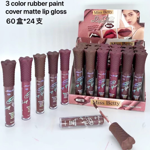 3-color rubber paint cover matte lip gloss matte velvet lip glaze cross-border e-commerce wholesale