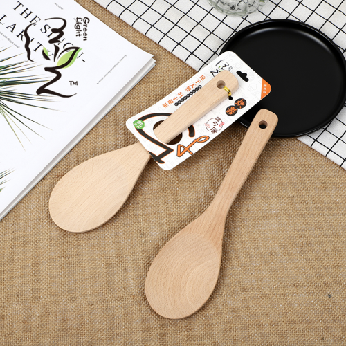 [green light] factory wholesale rice spoon household unpainted rice cooker wooden rice spoon can carve writing kitchen supplies