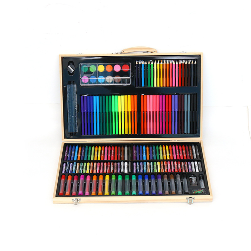 80 Wooden Box Children‘s Painting Brush Set Children Student Watercolor Pen box Set Art Painting Stationery Gift Box 