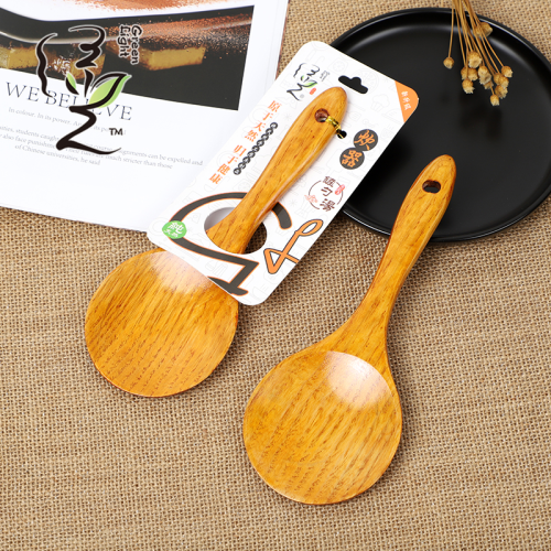 green light 8 * 20.5cm household kitchenware spoon rice spoon bamboo wood rice spoon kitchen supplies bamboo flat spoon