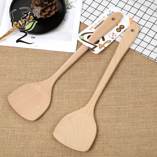 green light 9.5 * 38.5cm wood color household super long handle wooden spatula cooking shovel wooden spatula kitchen supplies
