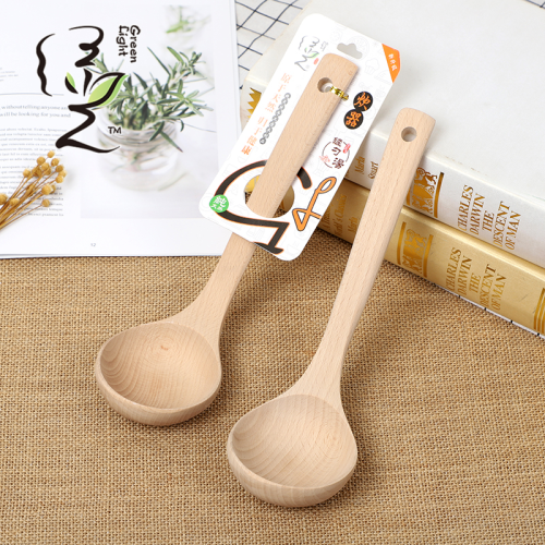 green light 8 * 27cm japanese style wooden spoon log spoon household long handle ramen spoon porridge spoon hot pot spoon kitchen supplies