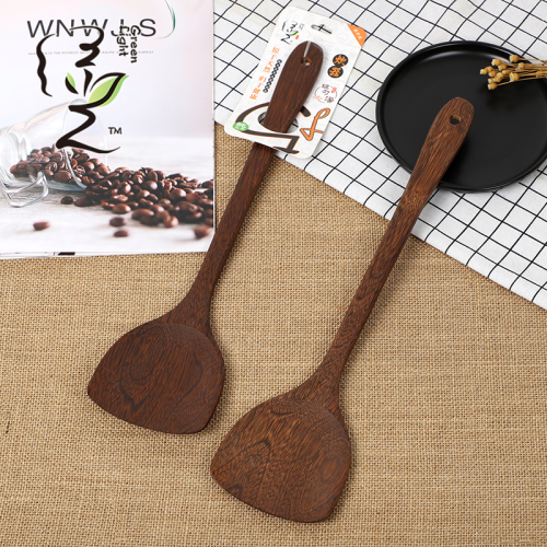 [green light] 9.5 * 38.5cm extra long handle wooden spatula solid wood spatula household kitchen cooking spatula frying shovel