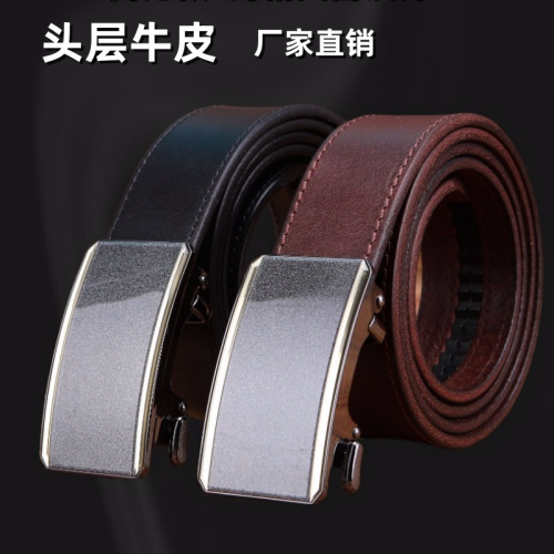 new belt automatic buckle business belt italian first layer cowhide men‘s leather belt manufacturer genuine leather