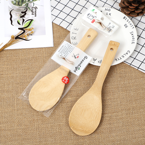 [Green Light] 6.7*23cm Log Spoon Household Wooden Rice Spoon Wooden Cooking Spoon Serving Rice Spoon Kitchen Supplies