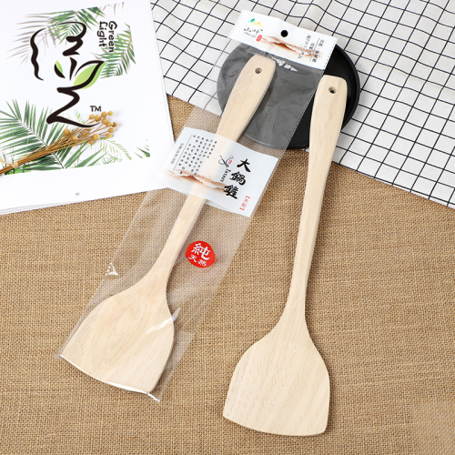 [green light] 9.5 * 39cm log super long handle wooden spatula flat shovel cooking shovel household kitchen supplies tableware