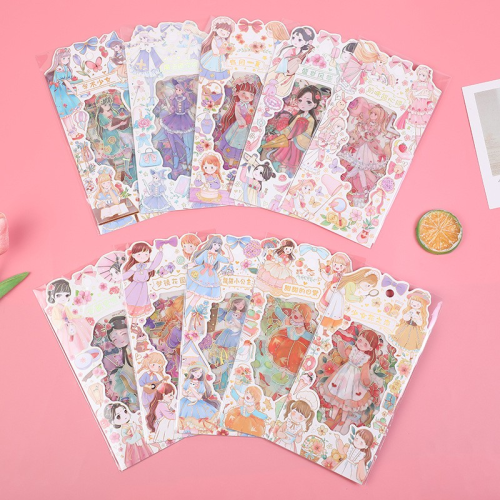 Cute Girl Stationery Stickers Girl Heart Series Journal Stickers Cartoon Decoration DIY Stickers Material Wholesale