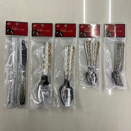 stainless steel tableware oblique handle gold-plated knife fork spoon tea spoon tea fork hotel supplies