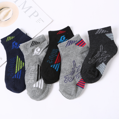 factory direct color printing pattern decoration children‘s cotton socks spring and autumn two seasons comfortable breathable short tube sports socks