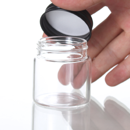 Diameter 47mm Glass Aluminum Lid Food Can 50ml transparent Spiral Plastic Sealed Packaging Jar