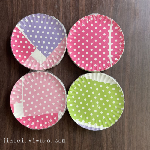 special offer disposable paper tray multi-picture printing style 5-inch round paper plate white cardboard plate party disposable plate