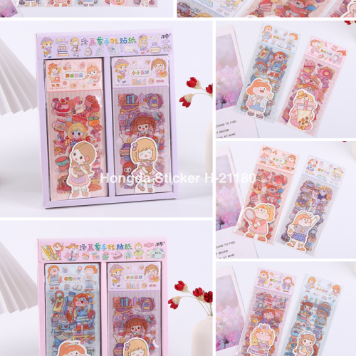 Zemu Home Stickers for Journals Pet Cute Cartoon Waterproof Girl Heart Journal Decoration Stickers